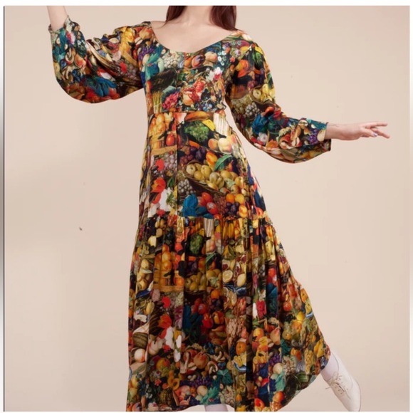 Samantha Pleet banquet dress in harvest print - Picture 4 of 13